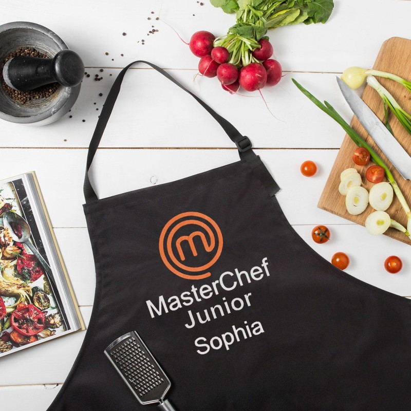 Dziecięcy Haftowany Fartuch Kuchenny Masterchef Junior + Twoje Imię