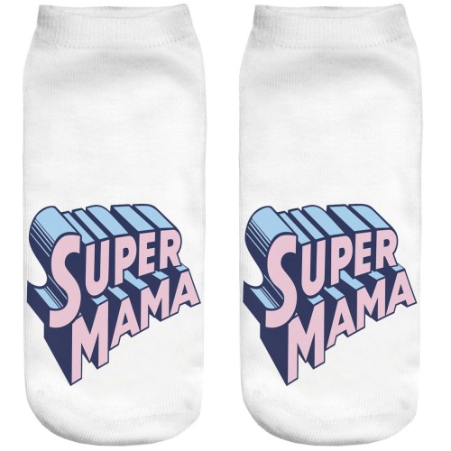 Śmieszne skarpetki damskie Stopki dzień matki Super Mama
