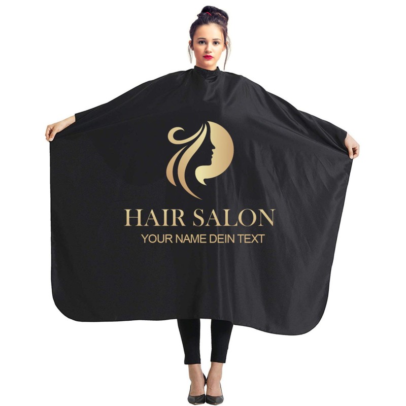 Peleryna fryzjerska Personalizowana Wzór Złota Głowa Hair Salon