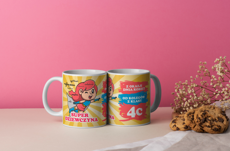 Kubek Personalizowany dla dziewczyny Super Dziewczyna + Tekst