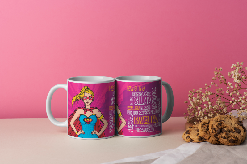 Kubek Personalizowany dla dziewczyny Super Girl + Imię