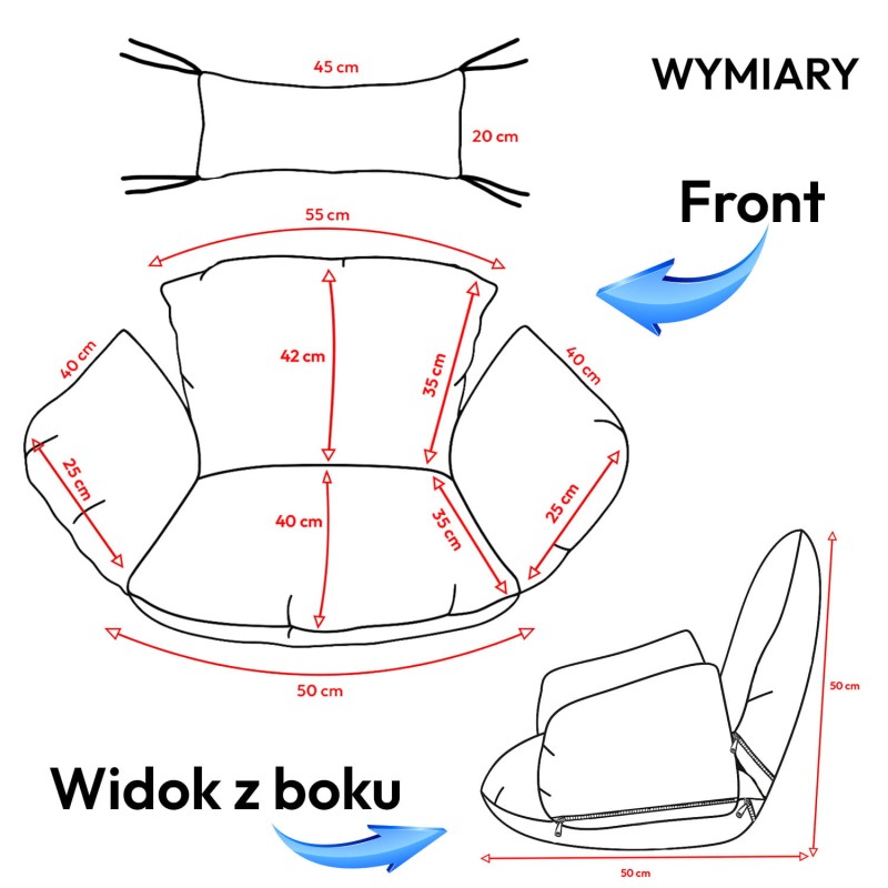 Poduszka do fotela wiszącego Kokon Zig Zag