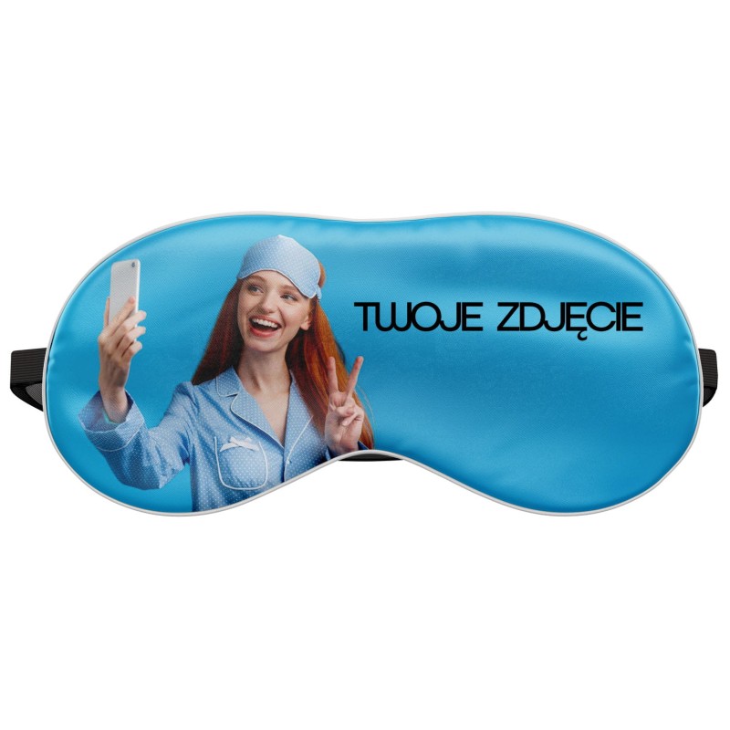 Opaska na oczy do spania ze zdjęciem logo