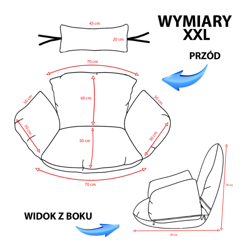 Poduszka do fotela wiszącego Kokon Pomarańczowe kwiaty