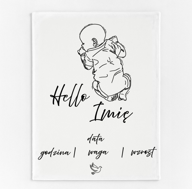 Personalizowany Kocyk Metryczka Baby
