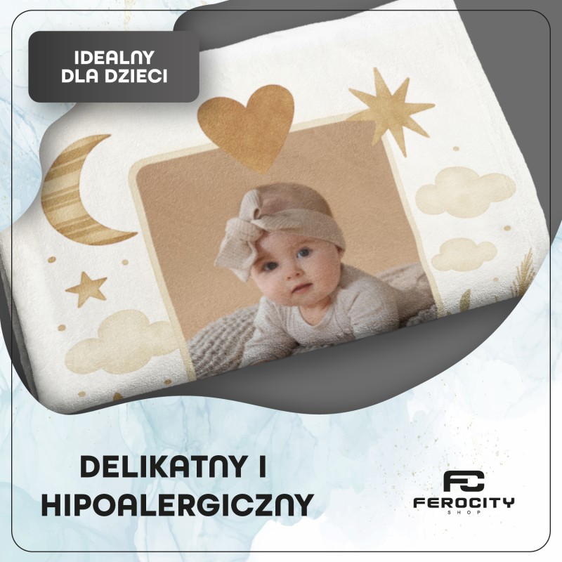 Personalizowany Kocyk Metryczka Baby