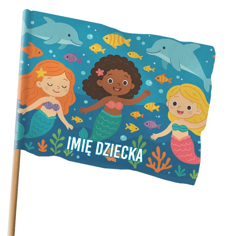 Flaga dziecięca syrenka personalizowana