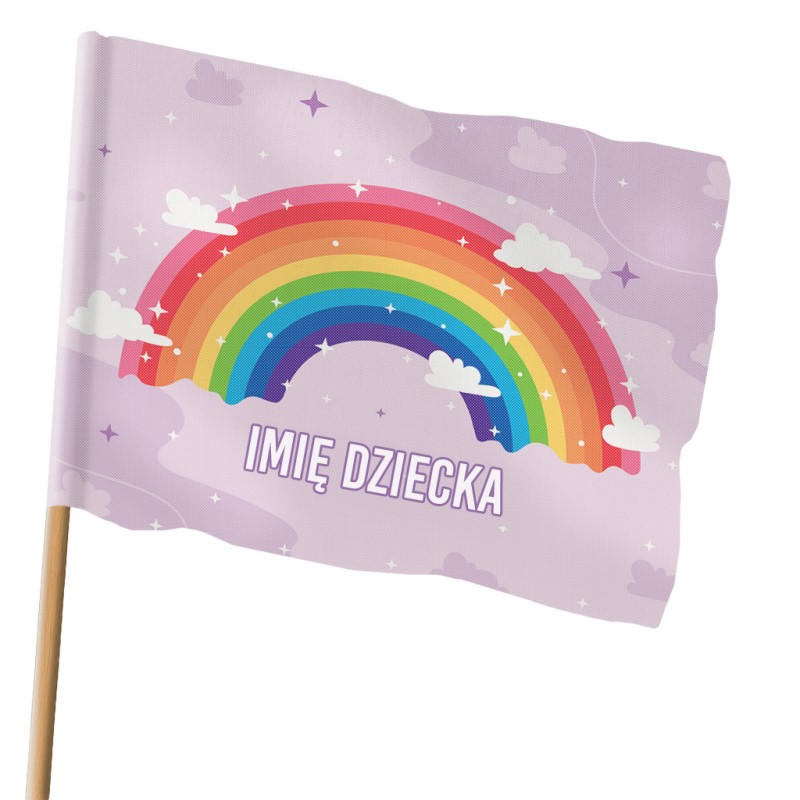 Flaga dziecięca tęcza personalizowana