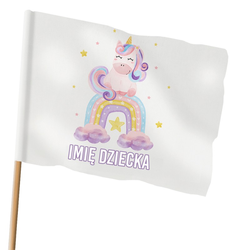 Flaga dziecięca jednorożec personalizowana