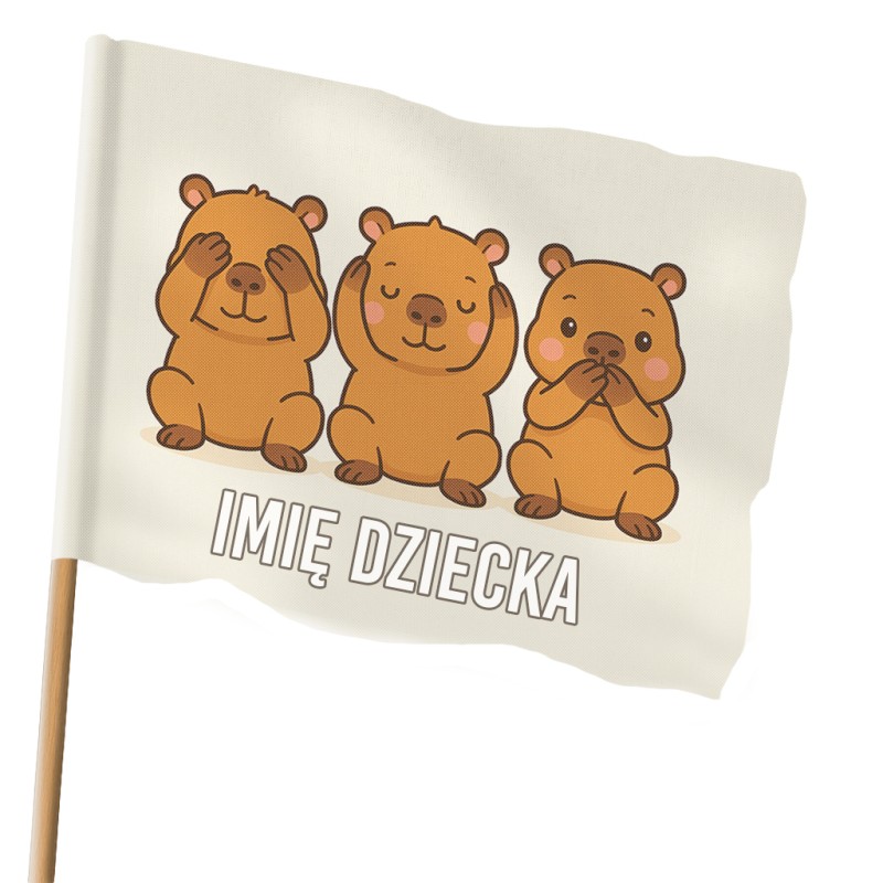 Flaga dziecięca kapibara personalizowana