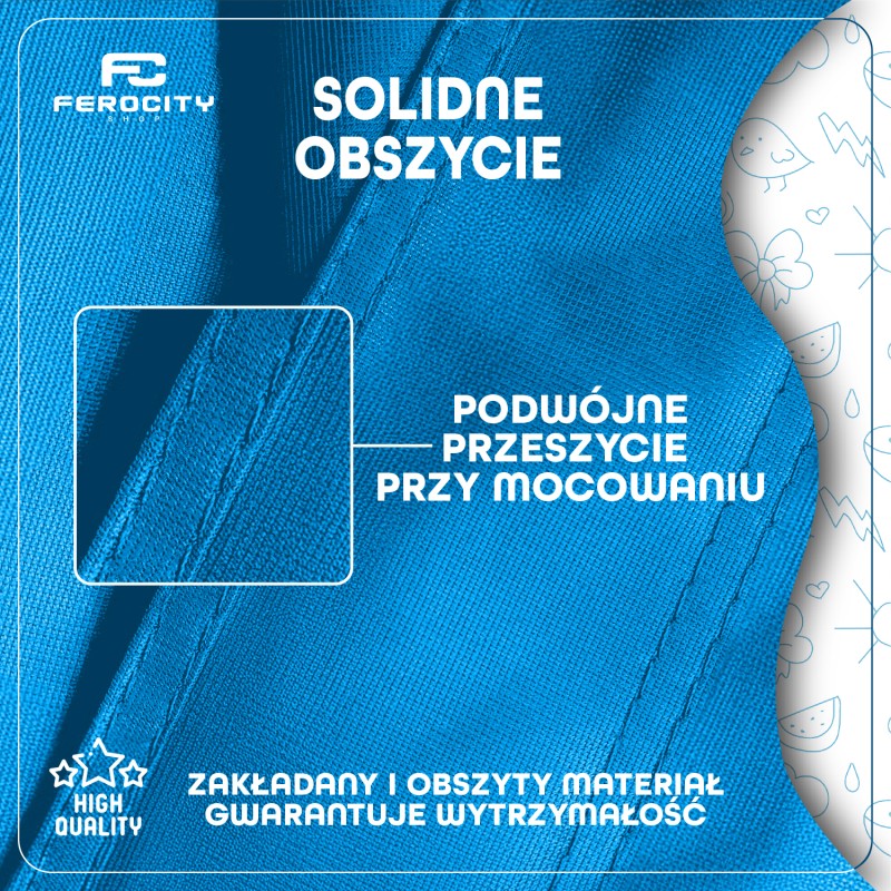 Flaga z solidnym obszyciem i podwójnym przeszyciem przy mocowaniu