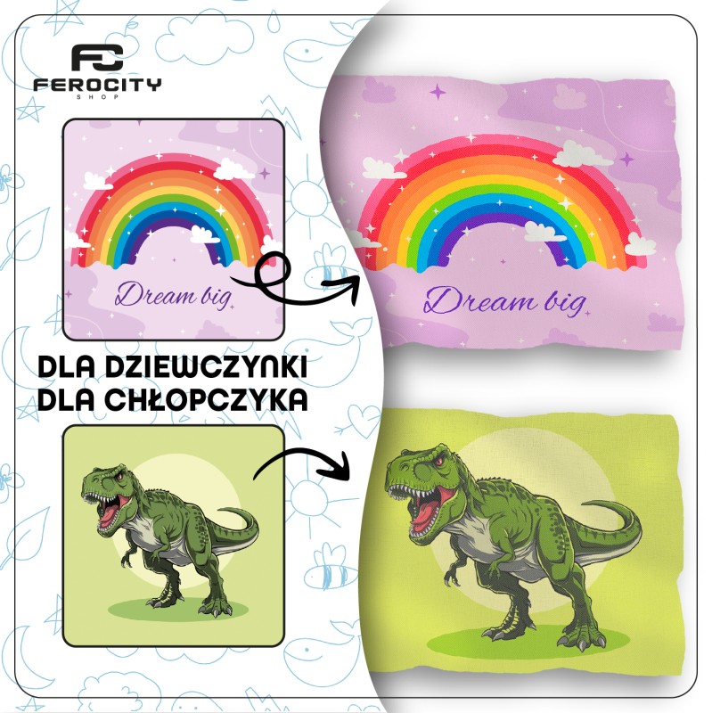 Flagi dziecięce z nadrukiem tęczy lub dinozaura, dla dziewczynki i chłopczyka