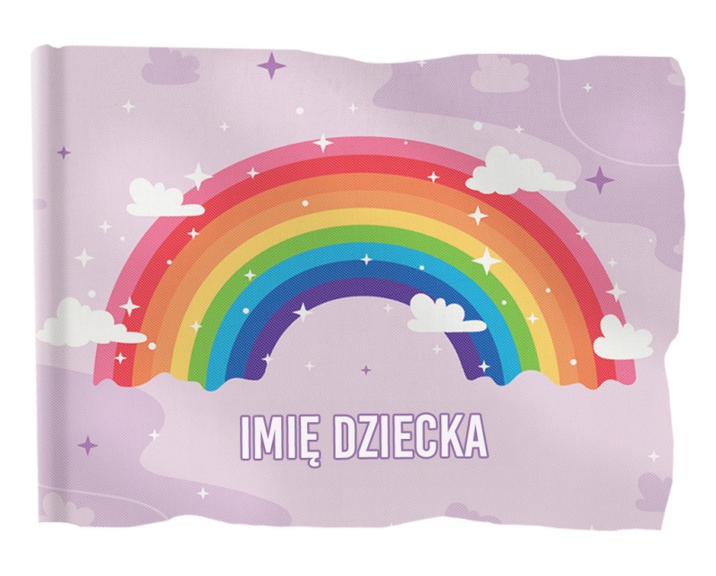 Flaga dziecięca tęcza personalizowana