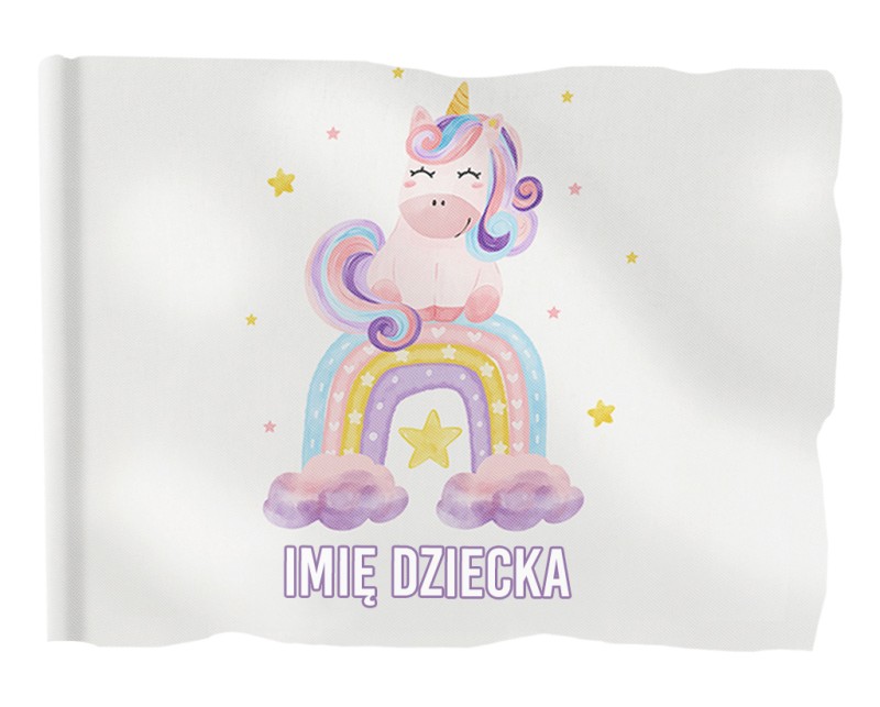 Flaga dziecięca jednorożec personalizowana