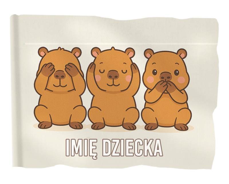 Flaga dziecięca kapibara personalizowana