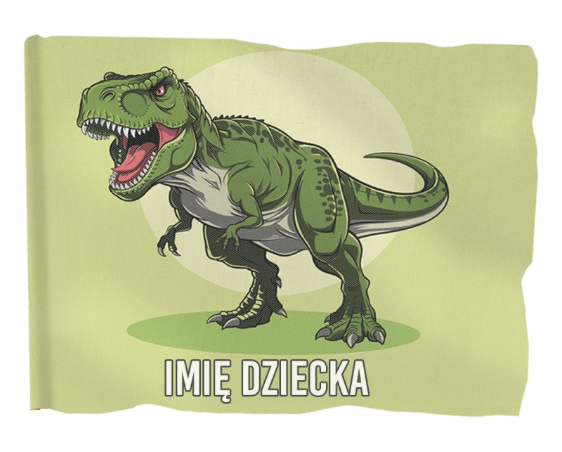Flaga dziecięca dinozaur personalizowana MONTAŻ I WYMIAR DO WYBORU