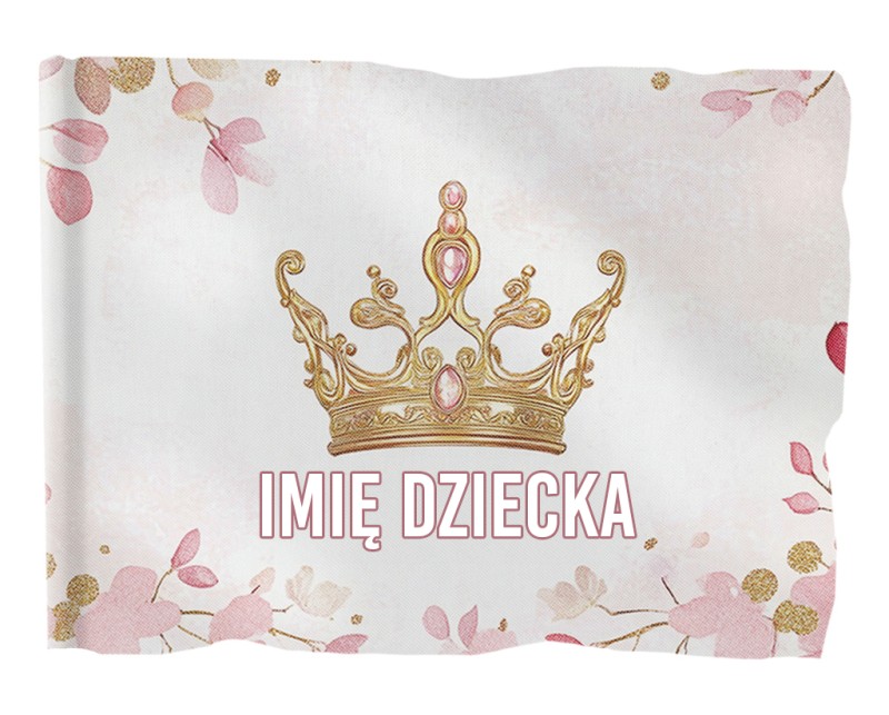 Flaga dziecięca korona personalizowana MONTAŻ I WYMIAR DO WYBORU