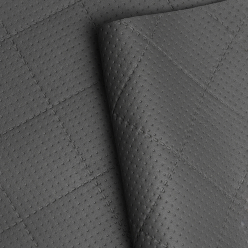 Ekoskóra ANTRACYT pikowana w romby 5x5 cm
