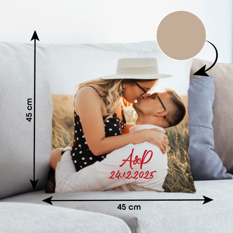 FOTO PODUSZKA ze Zdjęciem | 45x45 Twoje Zdjęcie i Tekst + Kolor