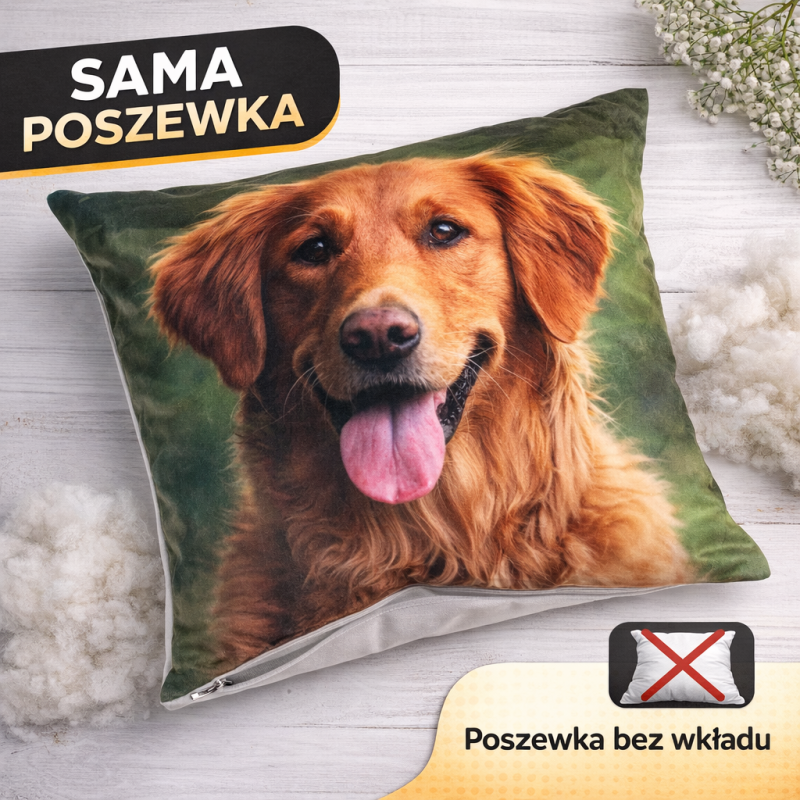 POSZEWKA ze Zdjęciem 45x45 welurowa z TWOIM zdjęciem