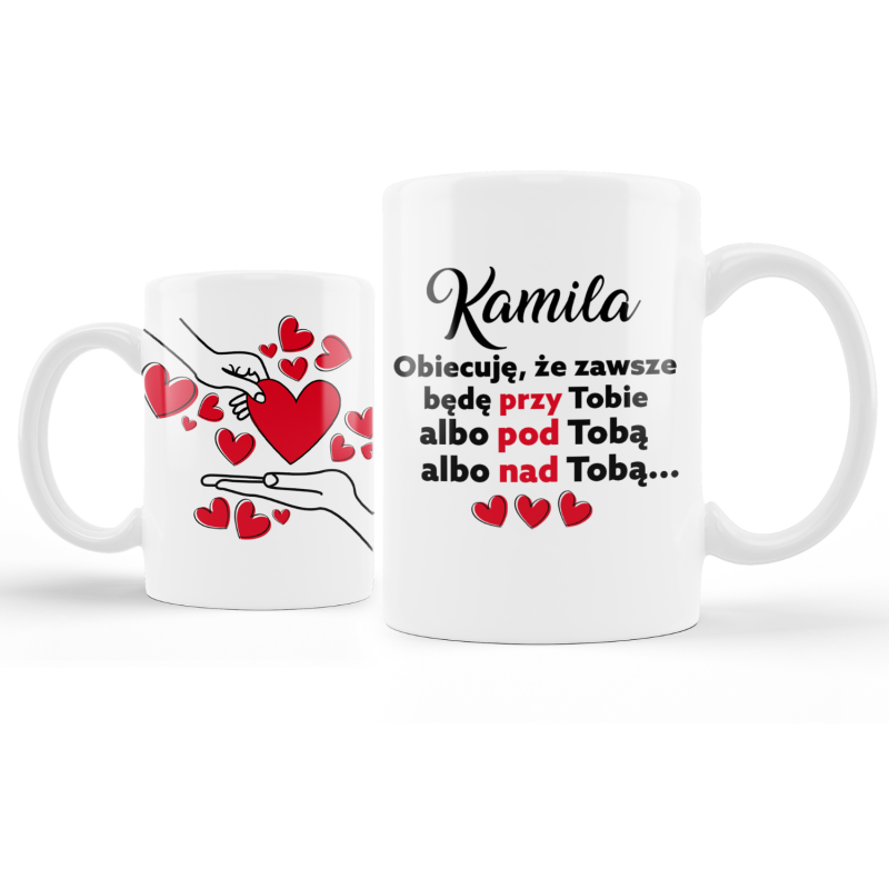 Personalizowany kubek walentynkowy OBIECUJĘ + Imię