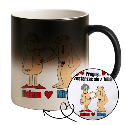 Personalizowany kubek walentynkowy MAGIC Pragnę zestarzeć się z Tobą!
