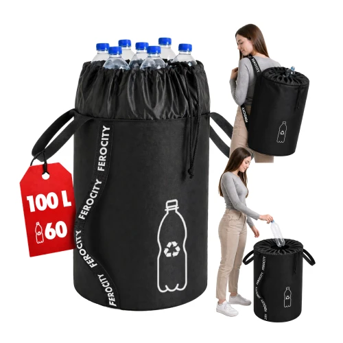 Torba na butelki do recyklingu 100L Czarna