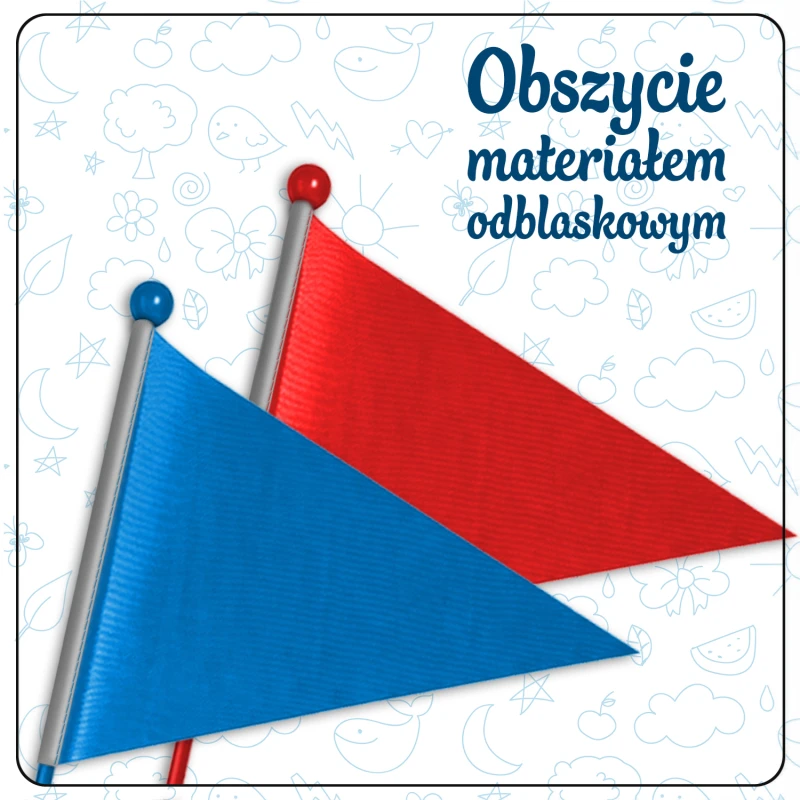 Flaga na rower chorągiewka z strażakiem z personalizowanym napisem jakościowa