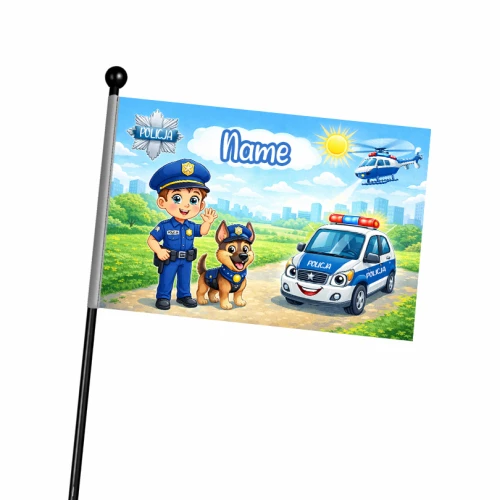 Flaga na rower Chorągiewka Police