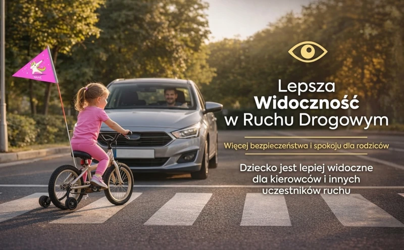 Flaga na rower chorągiewka z jednorożcem z personalizowanym napisem jakościowa
