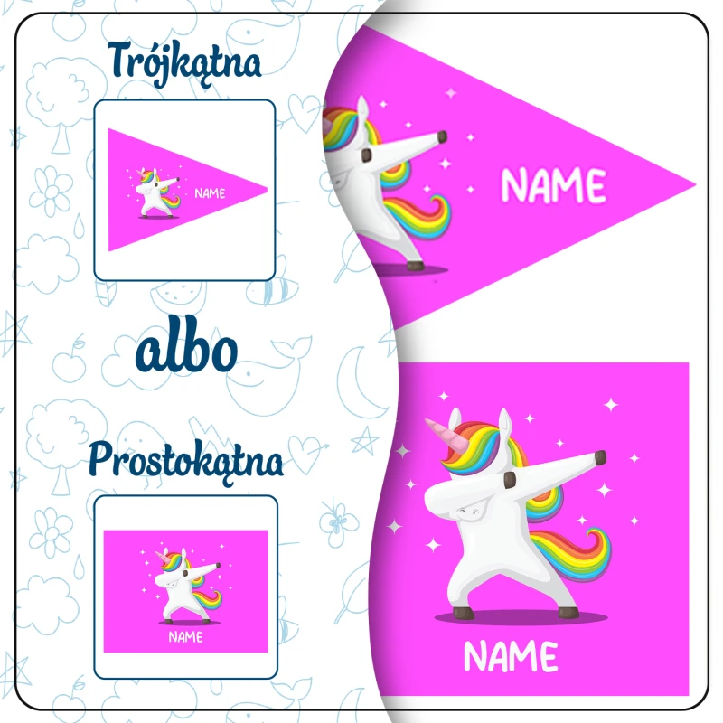 Flaga na rower chorągiewka z superbohaterem z personalizowanym napisem