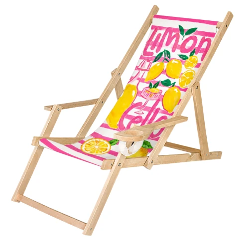 Leżak z uchwytem na napoje Limoncello Pink