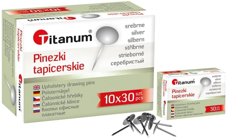 Pinezki tapicerskie srebrne