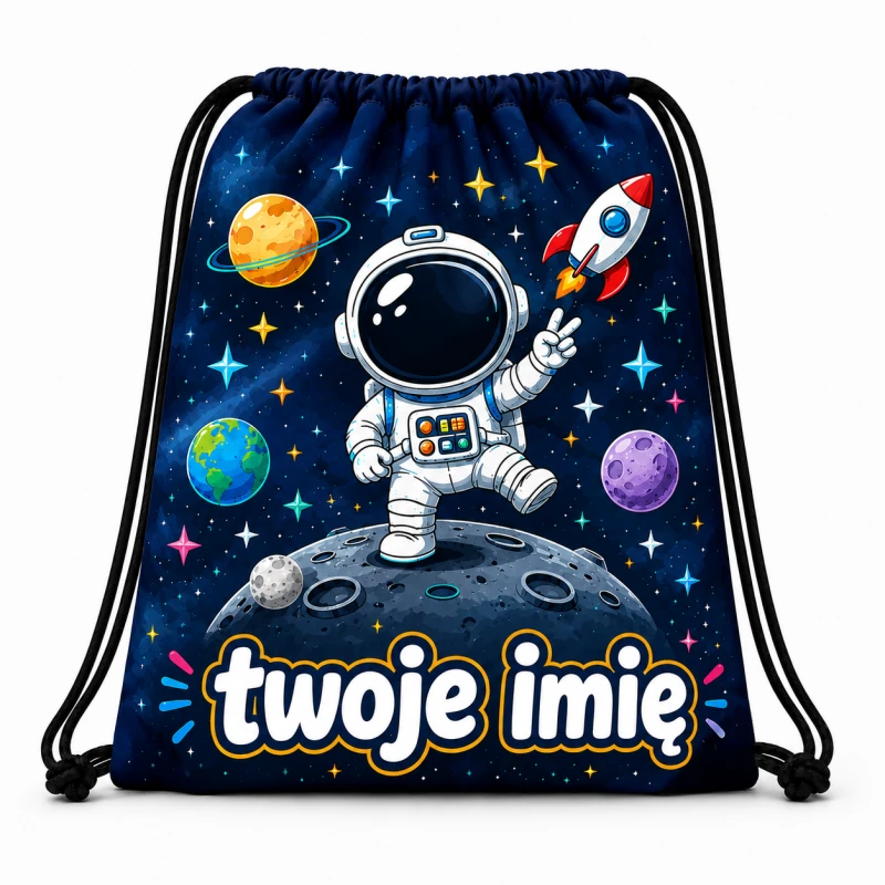 Worek z imieniem do przedszkola szkoły Astronauta Full