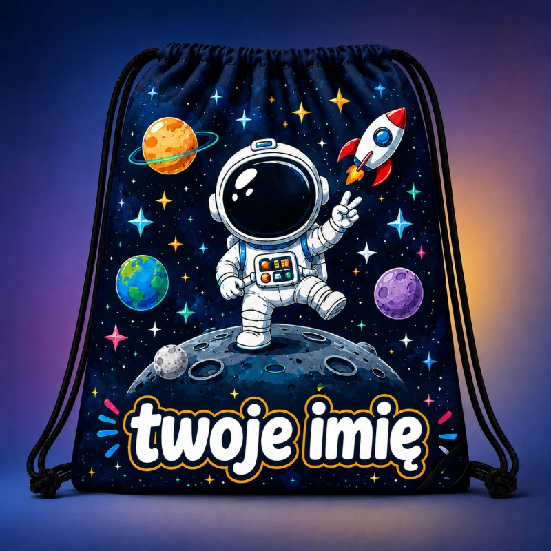 Worek z imieniem do przedszkola szkoły Astronauta Full