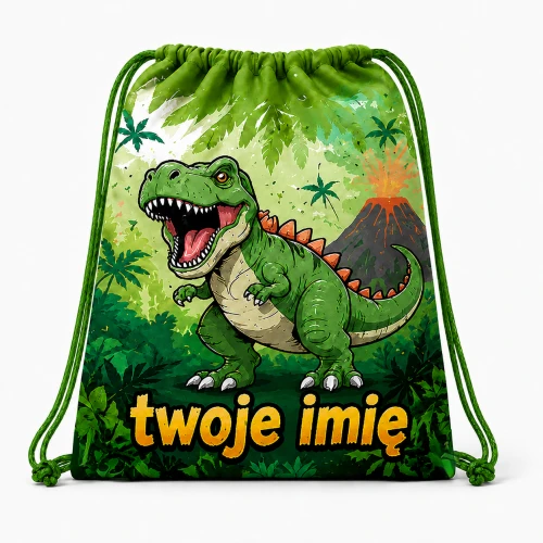 Worek z imieniem do przedszkola szkoły Dino