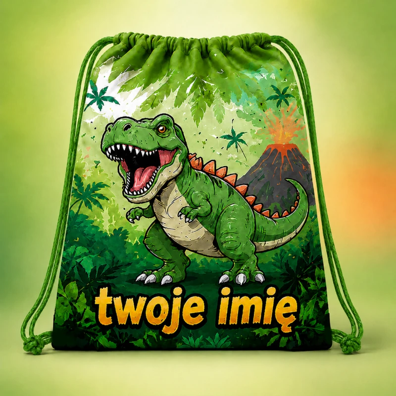 Worek z imieniem do przedszkola szkoły Dino