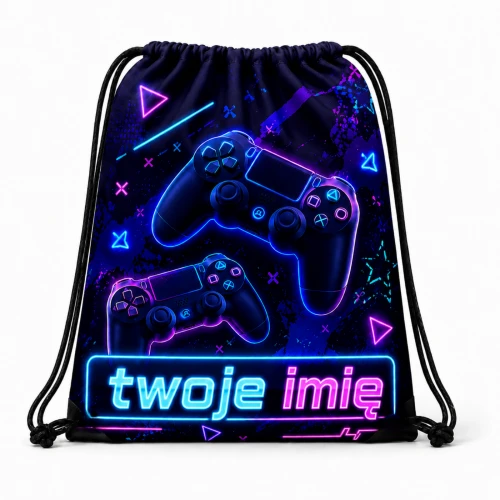 Worek z imieniem do przedszkola szkoły Gamer
