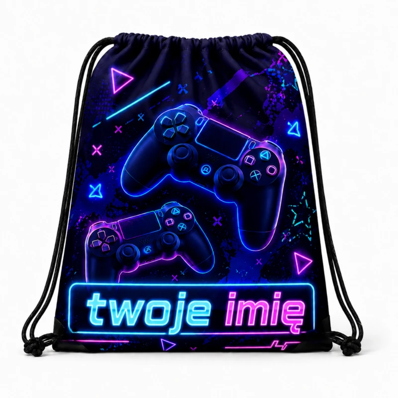 Worek z imieniem do przedszkola szkoły Gamer