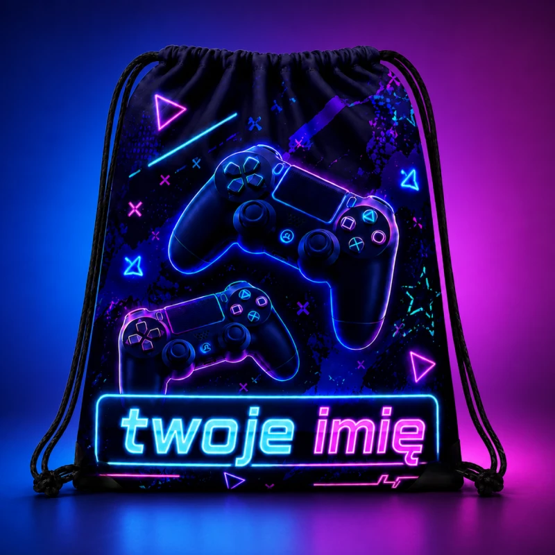 Worek z imieniem do przedszkola szkoły Gamer