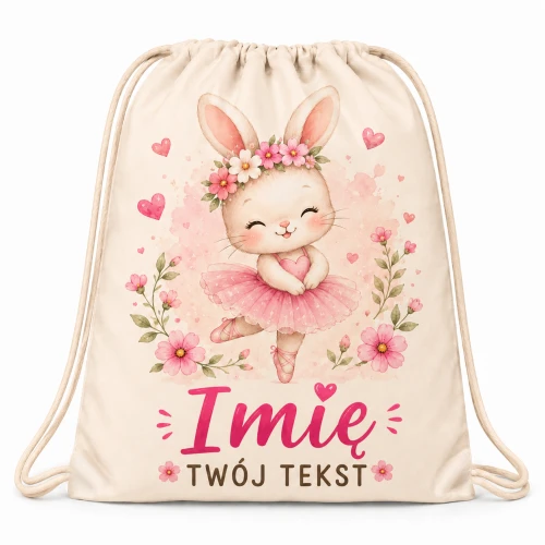 Worek z imieniem do przedszkola szkoły Królik