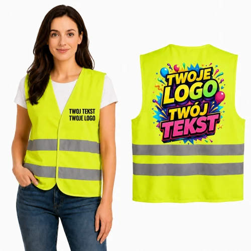 Mocna Personalizowana Kamizelka Odblaskowa z Nadrukiem Logo