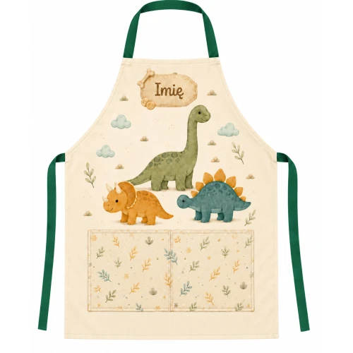 Fartuszek dziecięcy z kieszenią Dino