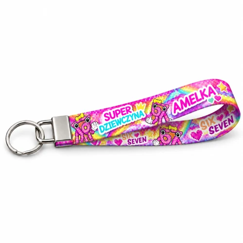 Brelok do kluczy z imieniem | smycz 67 PINK