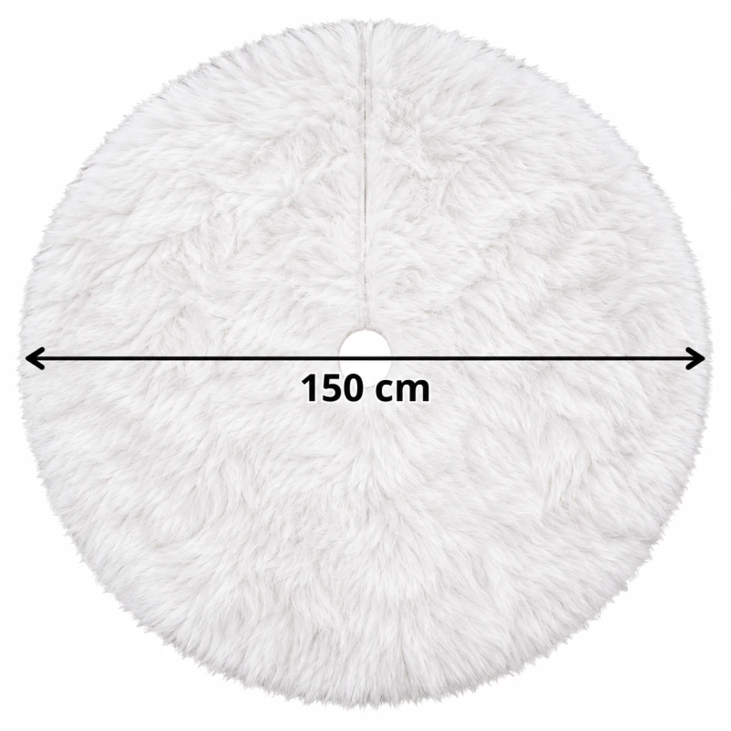 Koc Pod Choinkę, Pluszowy Dywan Biały jednolity 150.png