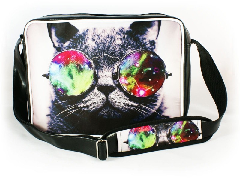 Torba listonoszka skórzana Sunglasses Cat